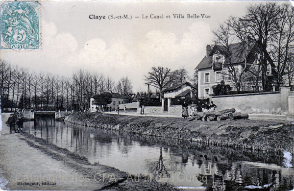 CLAYE (S.-et-M.) – Le Canal et la Villa Belle-Vue